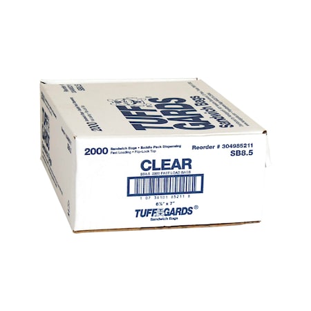 Tuffgards Handgards 6.5x7 Sandwich Bag, PK2000 304985211